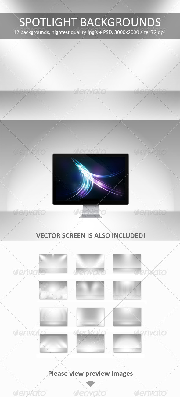 12 Spotlight Backgrounds Pack - Backgrounds Graphics