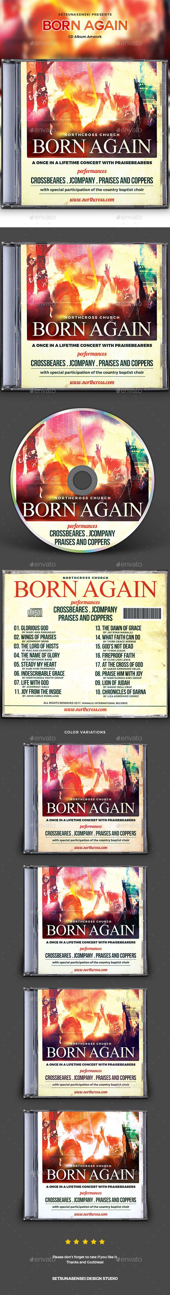 Born Again CD Album Artwork - CD & DVD Artwork Print Templates