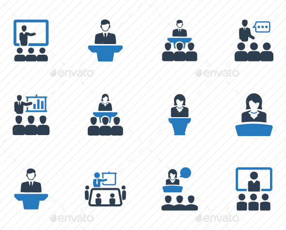 Presentation Icons - Blue Version - Business Icons