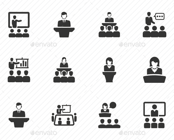 Presentation Icons - Gray Version - Web Icons