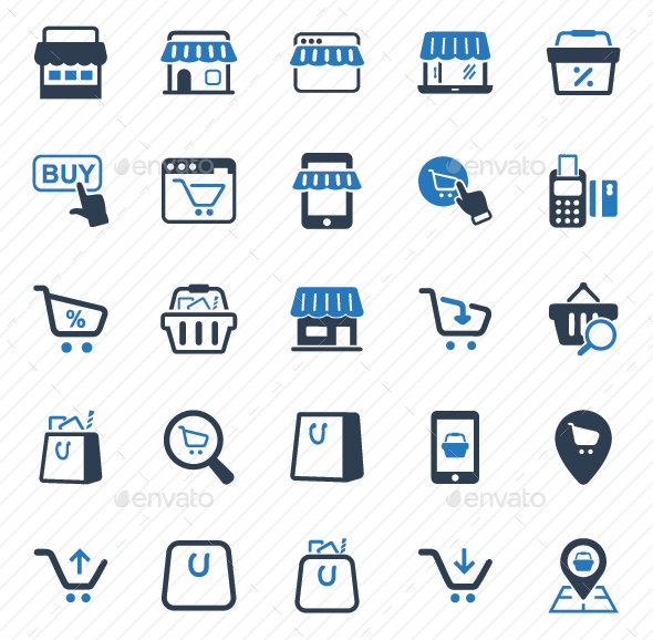 Shopping Icons - Blue Version - Business Icons