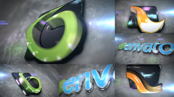 3D Curved Glossy Extrude Logo