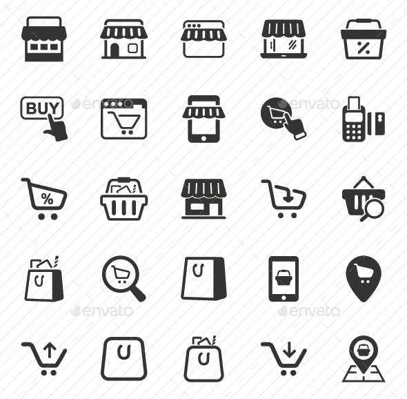 Shopping Icons - Gray Version - Business Icons