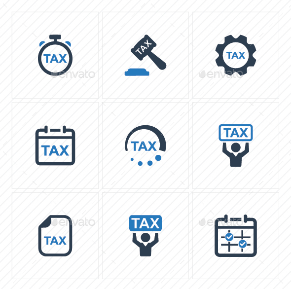 Tax Service Icons - Blue Version - Business Icons
