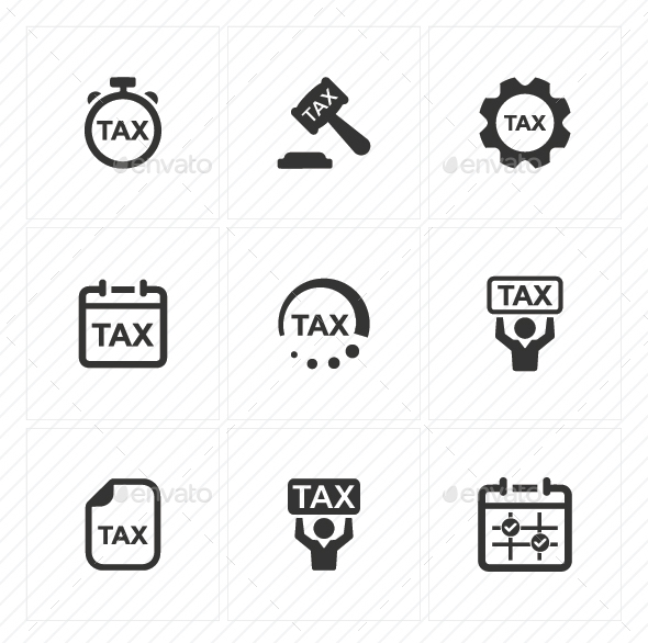 Tax Service Icons - Gray Version - Business Icons