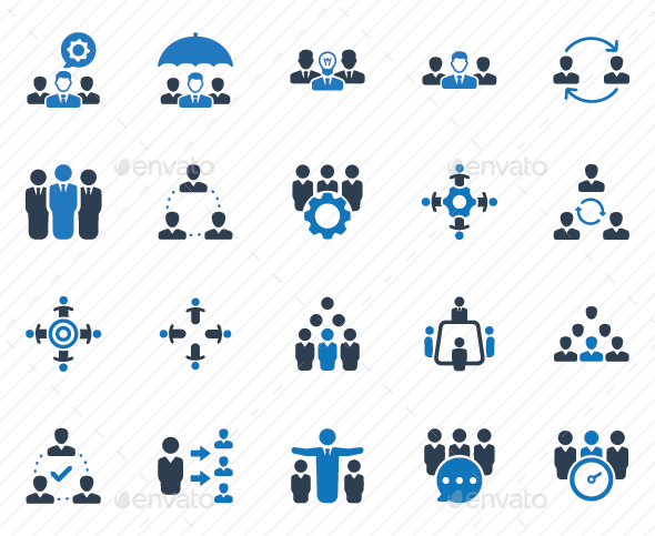 Teamwork Icons - Blue Version - Business Icons