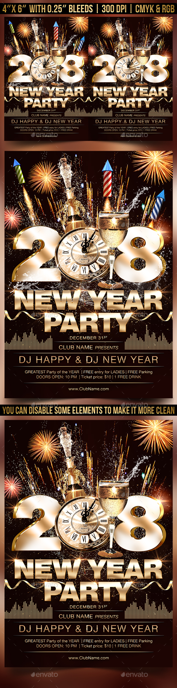 New Year Party Flyer Template - Clubs & Parties Events