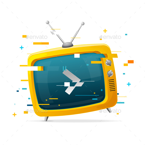 Retro TV Broadcasting Concept Glitch Style - Retro Technology