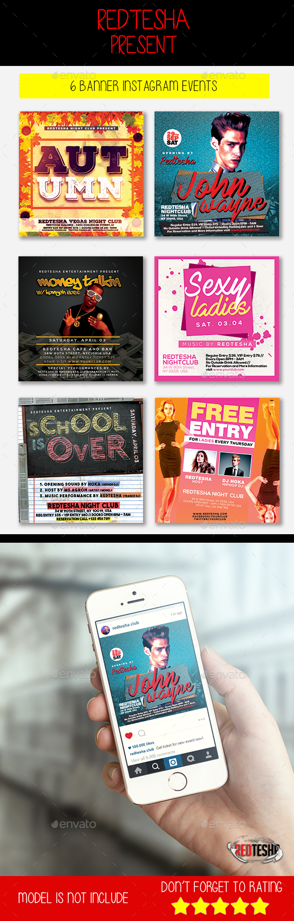 Instagram Banner Events - Banners & Ads Web Elements
