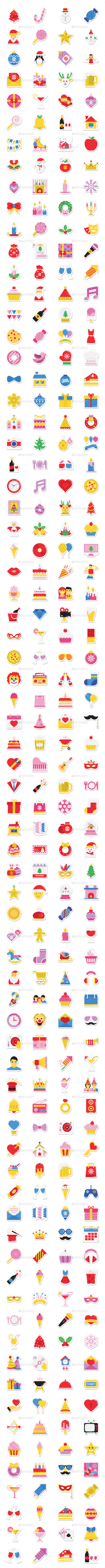 GraphicRiver 290 Party and Celebration Stickers 20792888 GraphicRiver 290 Party and Celebration Stickers 20792888