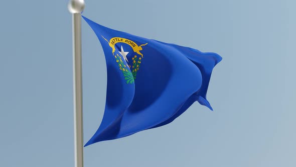 Nevada flag on flagpole. alt