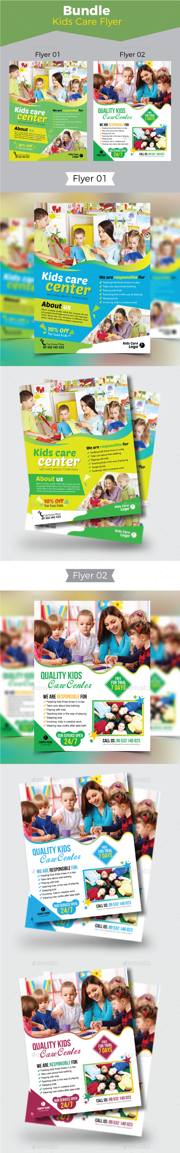 Kids Care Flyer Bundle - Flyers Print Templates