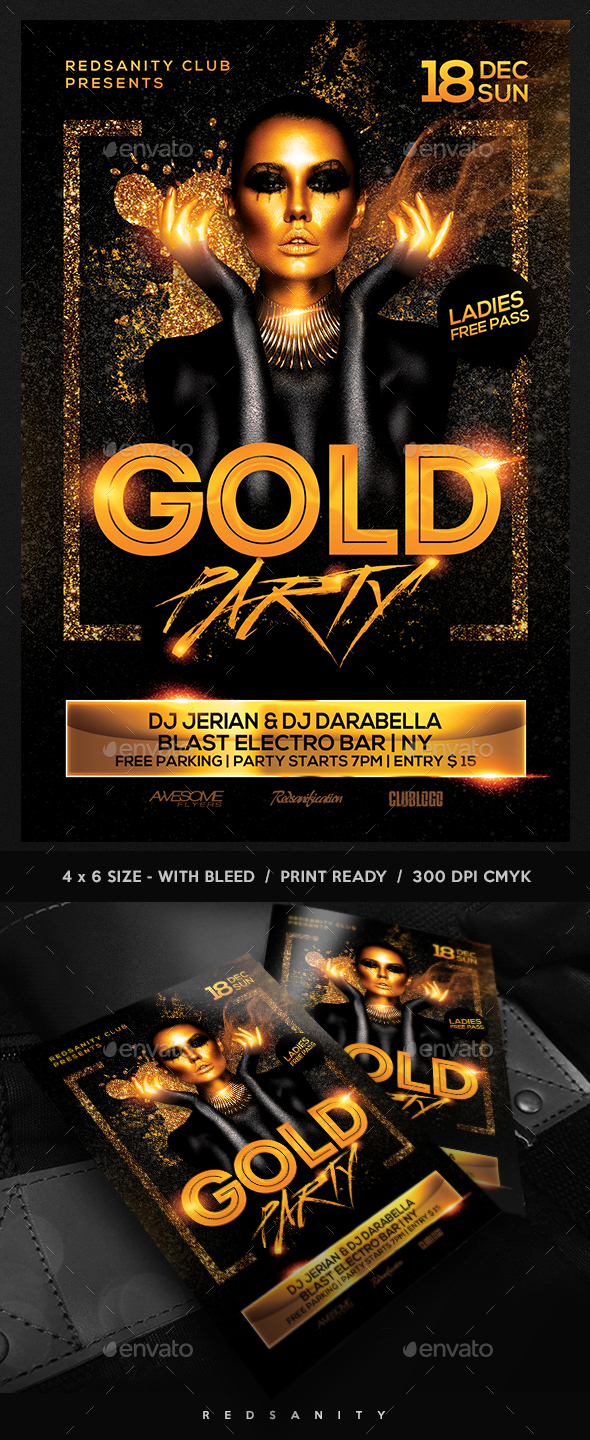 Gold Party Flyer - Clubs & Parties Events