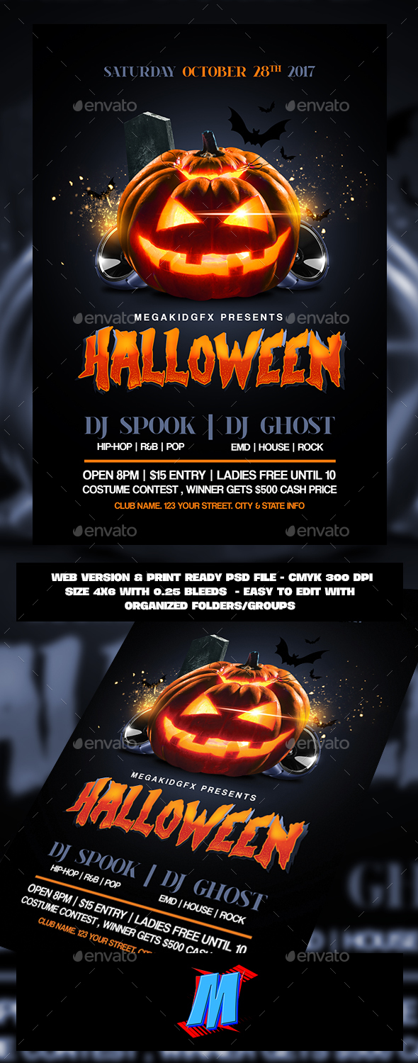 Halloween Bash Flyer Template - Clubs & Parties Events