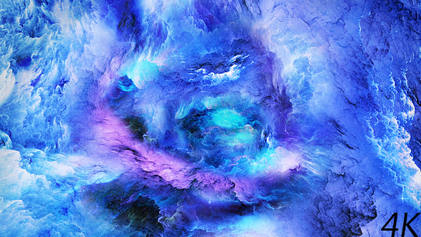 Abstract Blue Nebula in Space