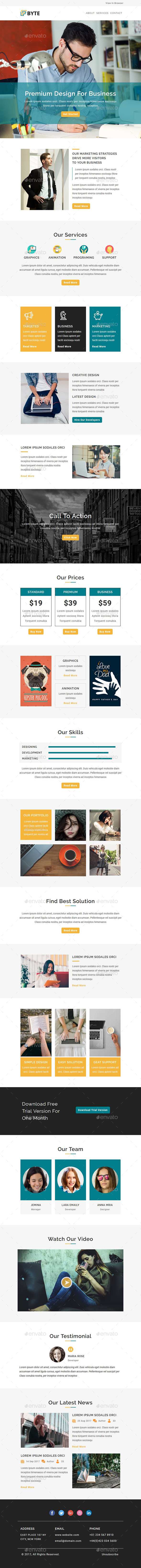 Byte - Email Newsletter PSD Template - E-newsletters Web Elements