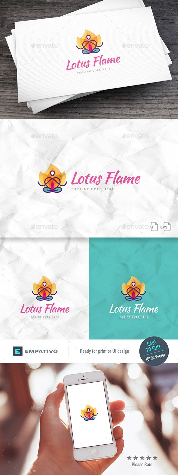 Lotus Flame Logo Template