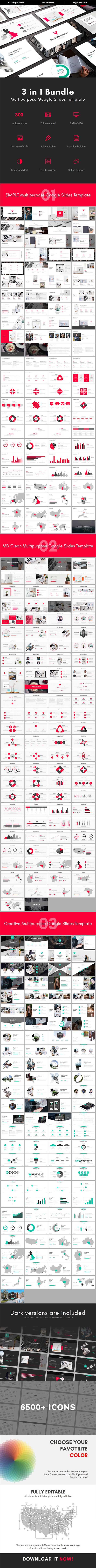 3 in 1 Multipurpose Google Slides Template Bundle (Vol.01) - Google Slides Presentation Templates