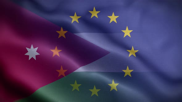 EU Jordan Flag Loop Background 4K