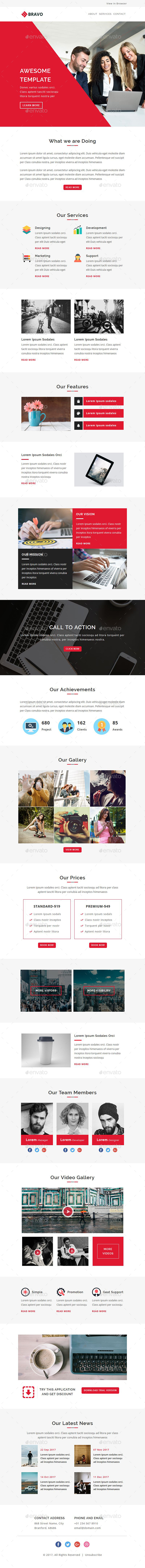 Bravo - Email Newsletter PSD Template - E-newsletters Web Elements