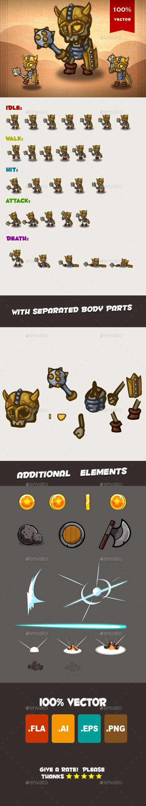 Skeleton Spritesheet 03 - Sprites Game Assets