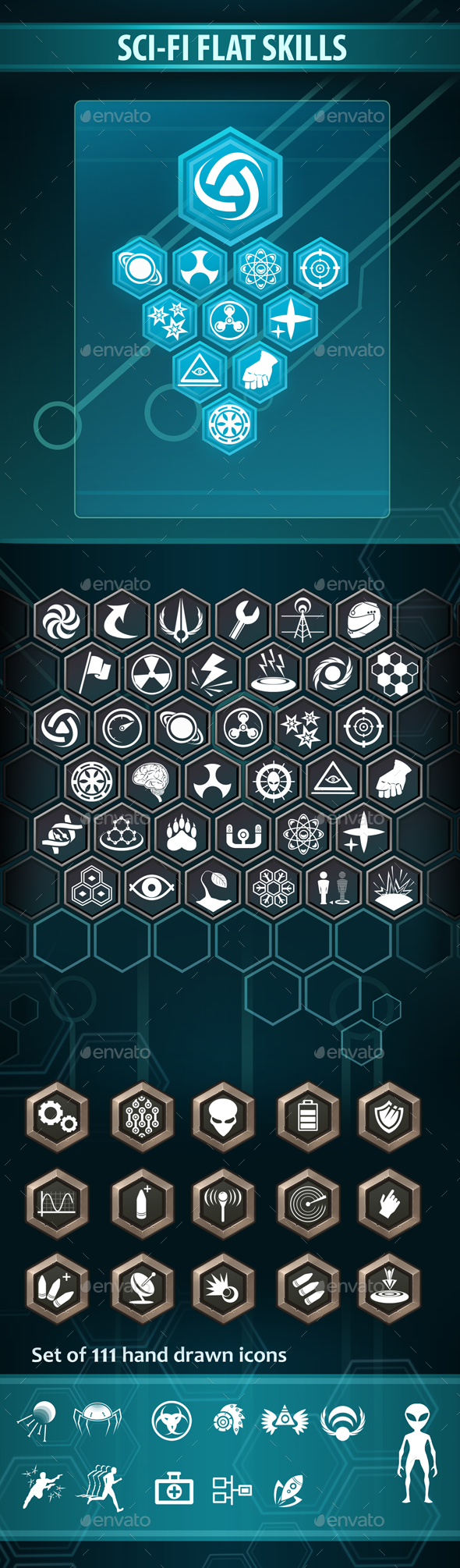 Sci-Fi Flat Skills - Miscellaneous Game Assets