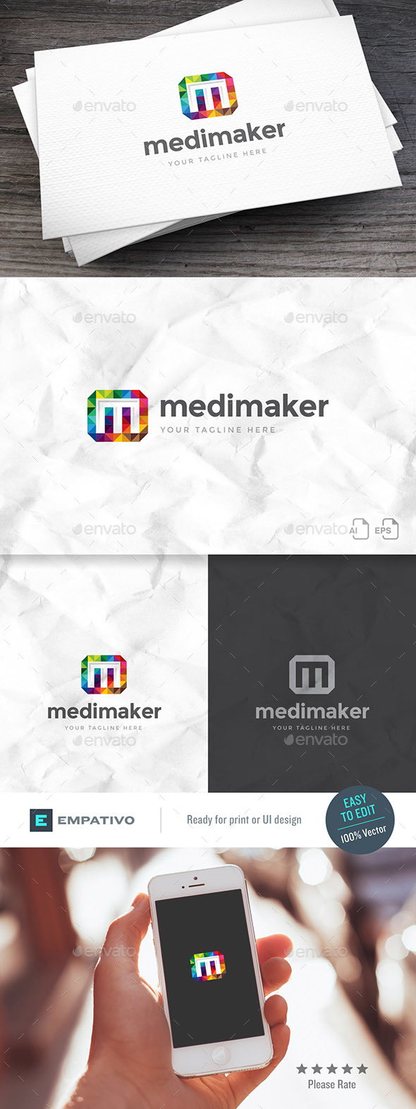 Mediamaker Letter M Logo Template - Letters Logo Templates