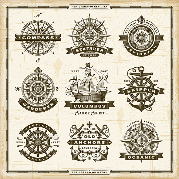 GraphicRiver Vintage Nautical Labels Collection 20795888 GraphicRiver Vintage Nautical Labels Collection 20795888