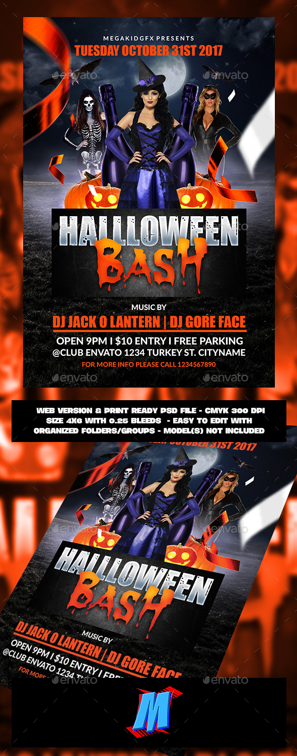 Halloween Bash Flyer Template - Clubs & Parties Events