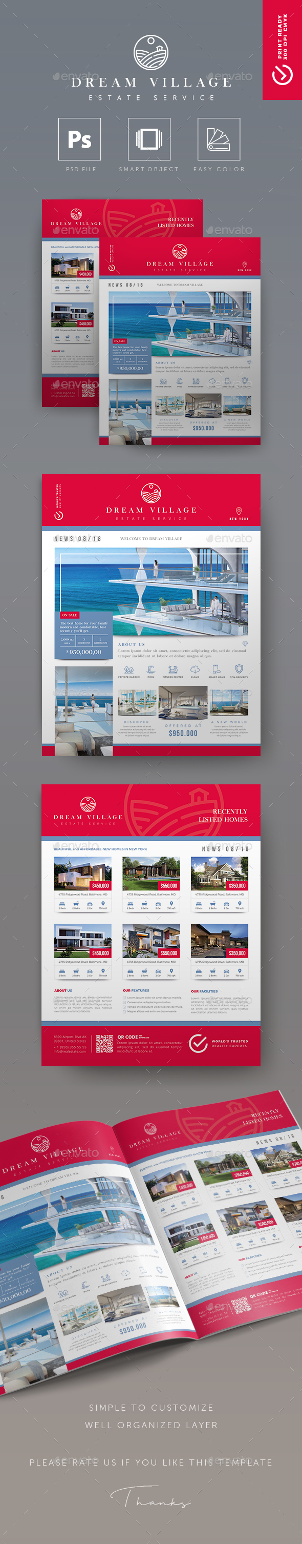 Dream Village - Creative Real Estate Flyer - Commerce Flyers