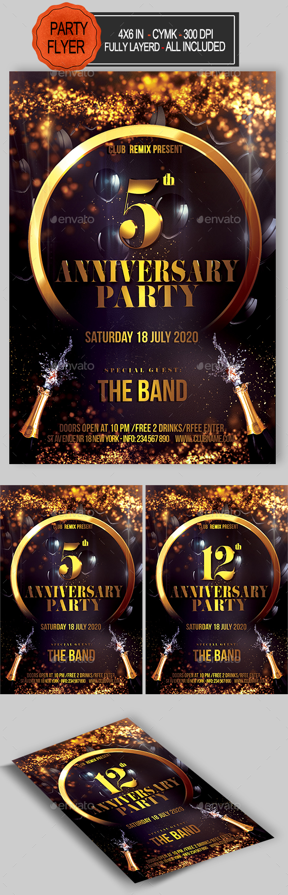 Anniversary Flyer - Clubs & Parties Events