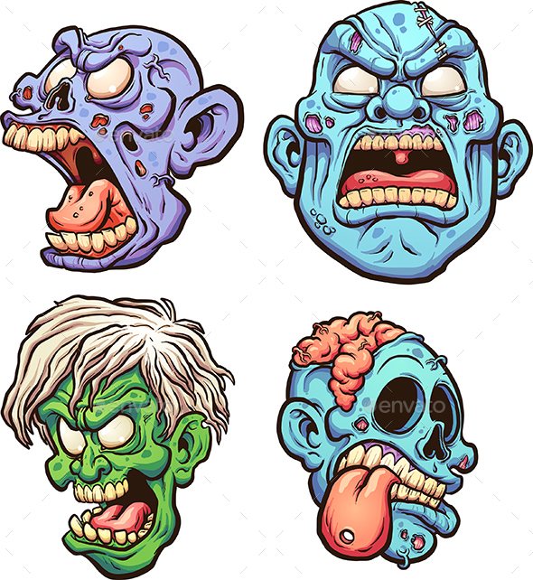 Zombie Heads - Monsters Characters