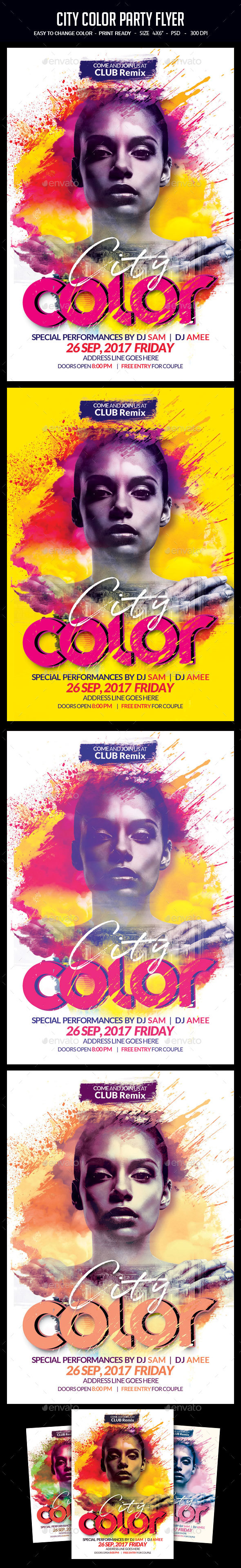 City Color Party Flyer - Clubs & Parties Events