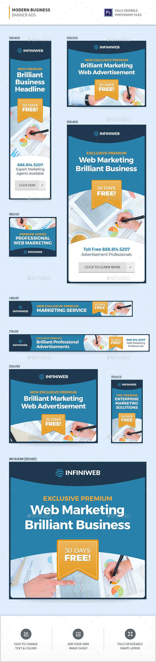 Modern Business Banners - Banners & Ads Web Elements