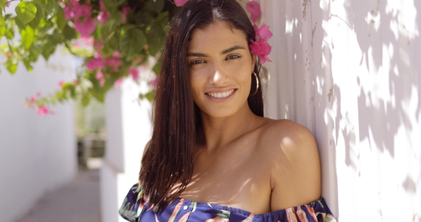 Wonderful Romantic Girl with Flowers alt