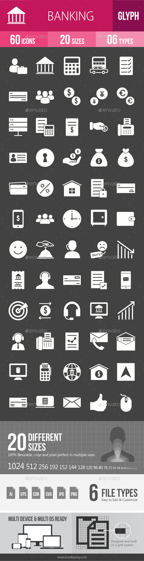 Banking Glyph Inverted Icons - Icons
