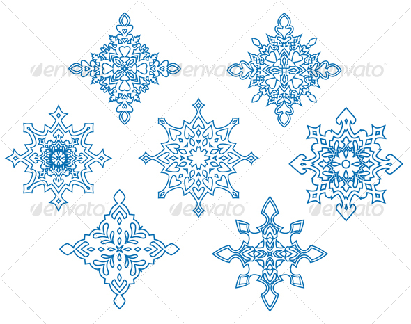Set of snowflakes - Decorative Symbols Decorative