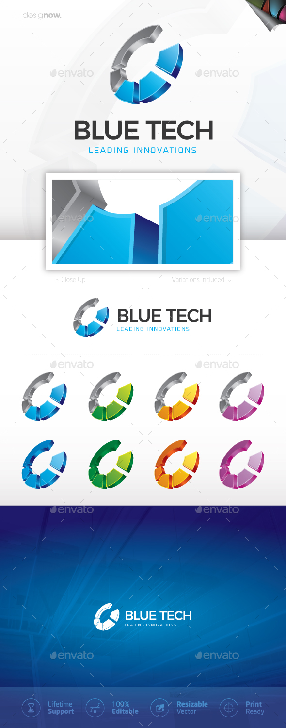 Blue Tech Logo - Company Logo Templates