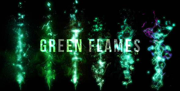 Abstract Halloween Green Flames