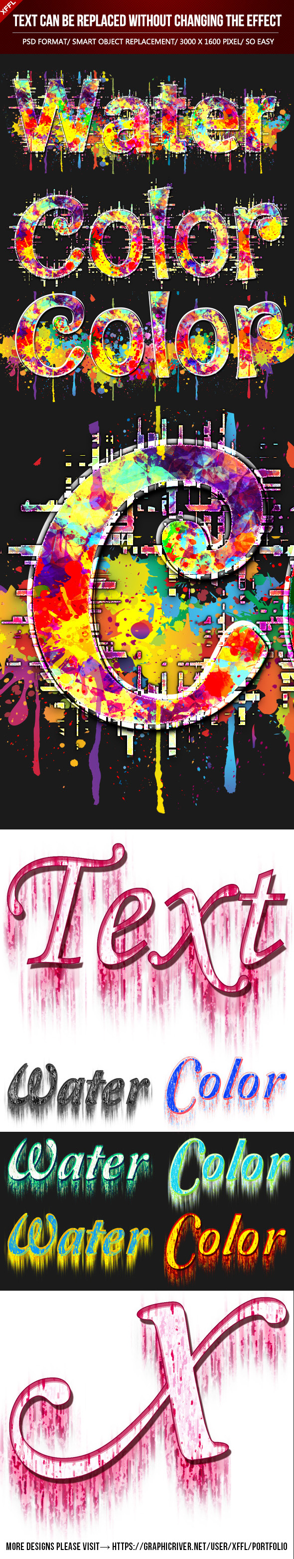 Watercolor Text Effects - Text Effects Actions