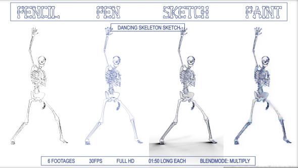 Sketch Dancing Skeleton