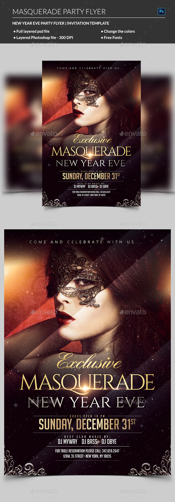 Masquerade Flyer - Clubs & Parties Events