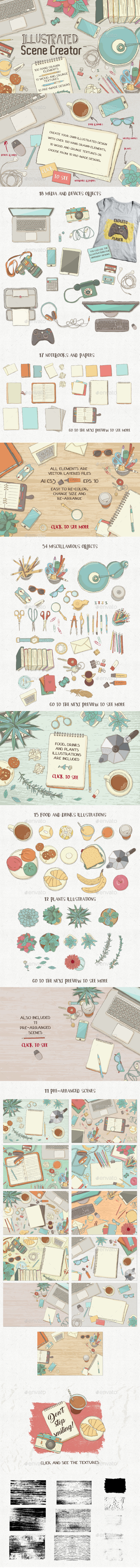 Illustrated Scene Creator - Objects Vectors
