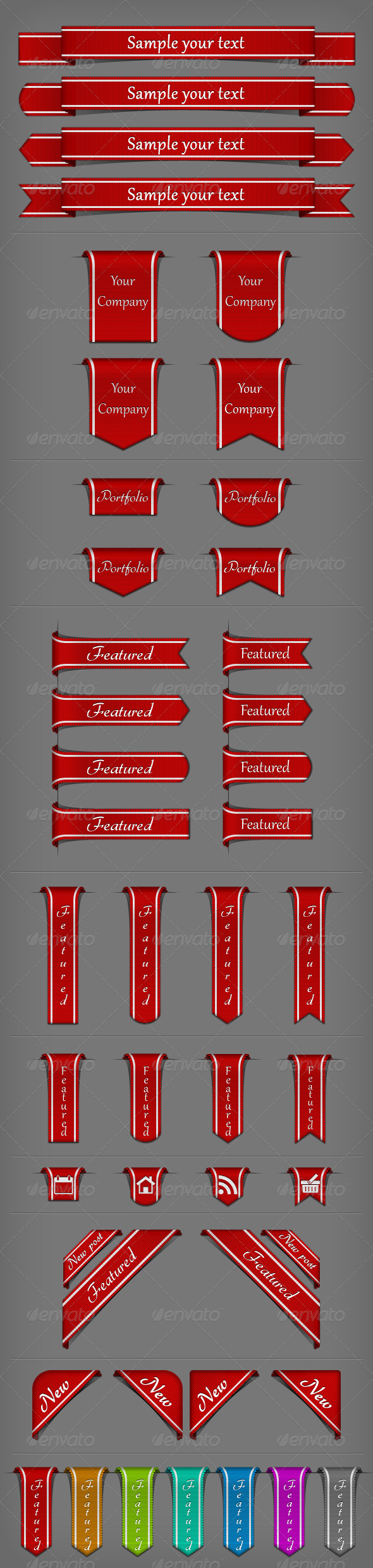 Web Ribbons - Badges & Stickers Web Elements