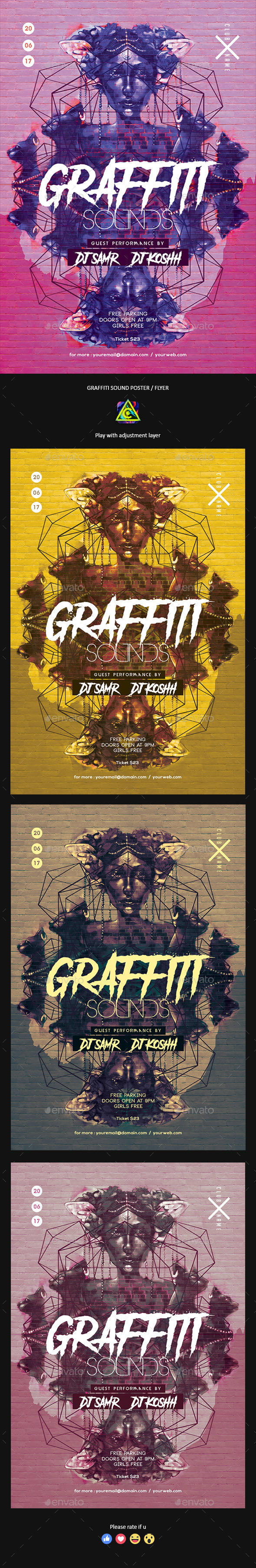 Graffiti Sound Poster / Flyer - Clubs & Parties Events