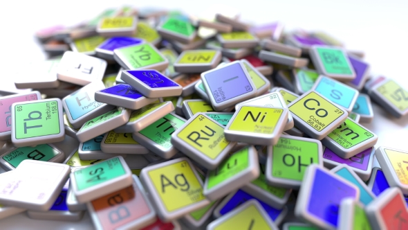 Niobium Nb Block on the Pile of Periodic Table of the Chemical Elements Blocks alt