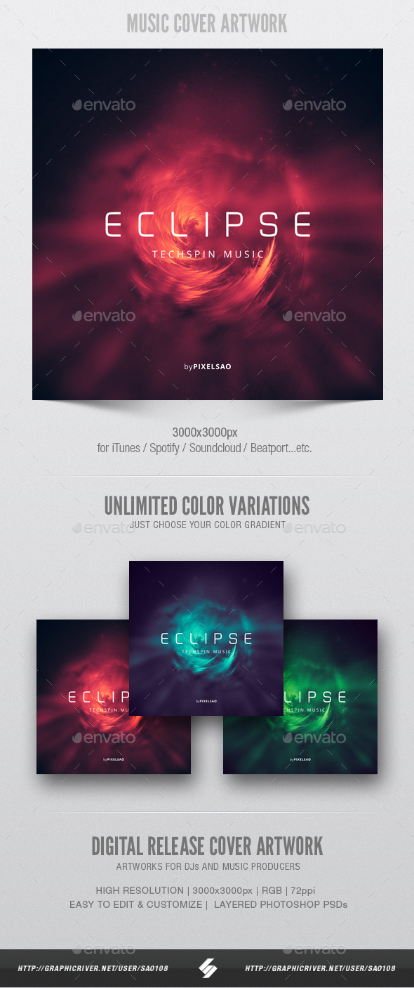 Eclipse - Music Cover Artwork Template - Miscellaneous Social Media