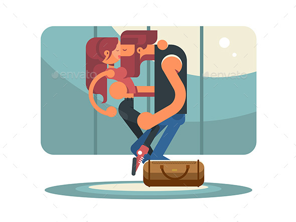 Happy Couple Kissing in Elevator - People Characters