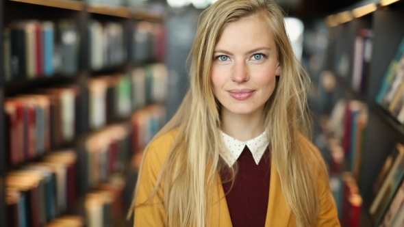 Library Girl Smiling