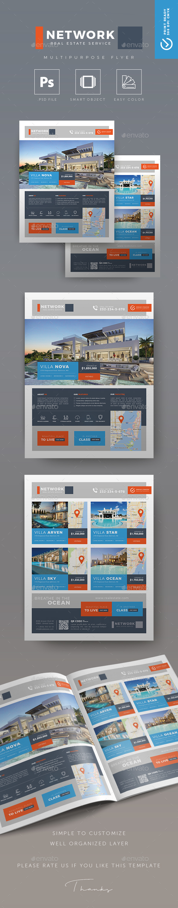Network - Creative Real Estate Flyer - Commerce Flyers